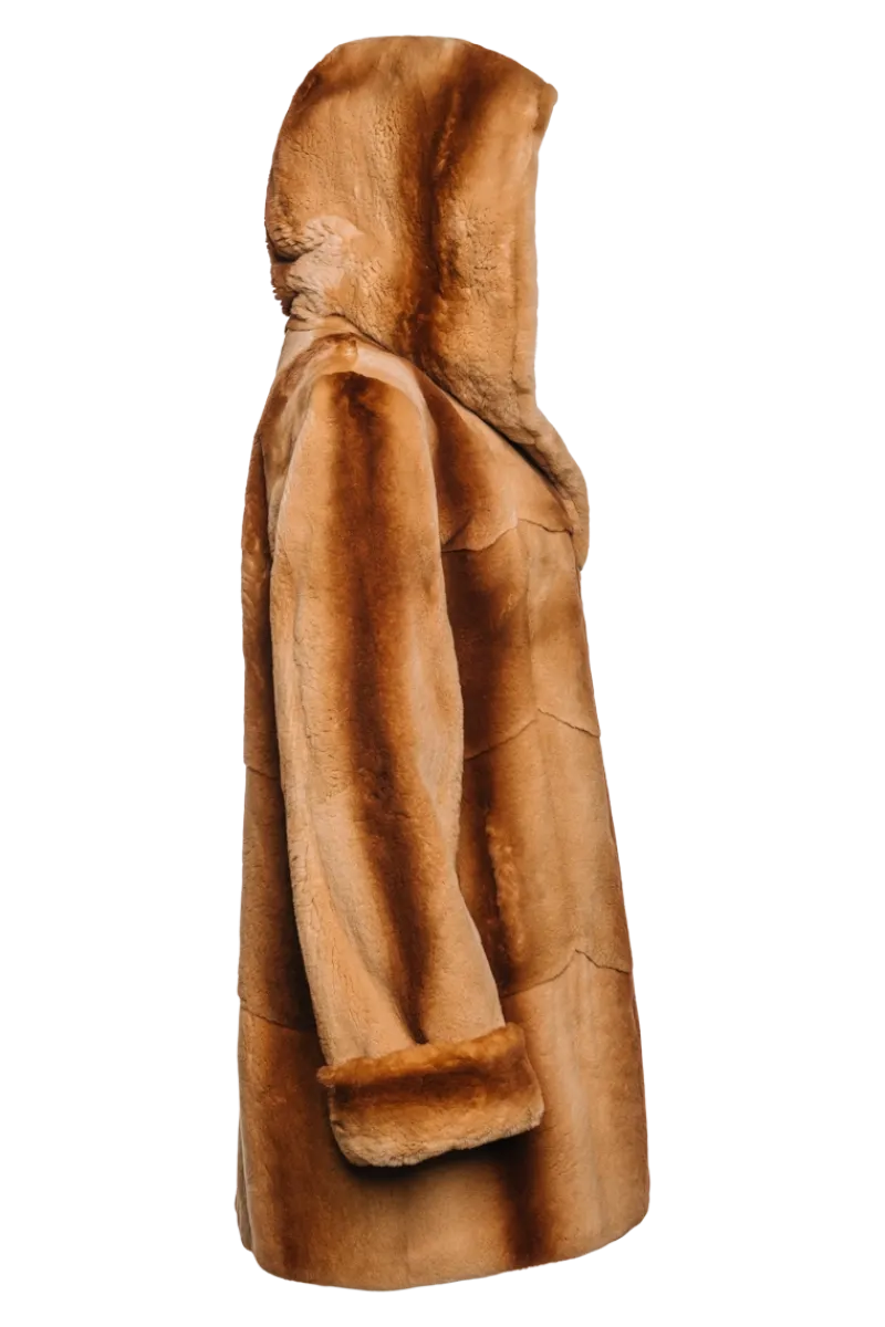Sale Hooded Plucked Mink Fur Jacket Women Fur Jackets