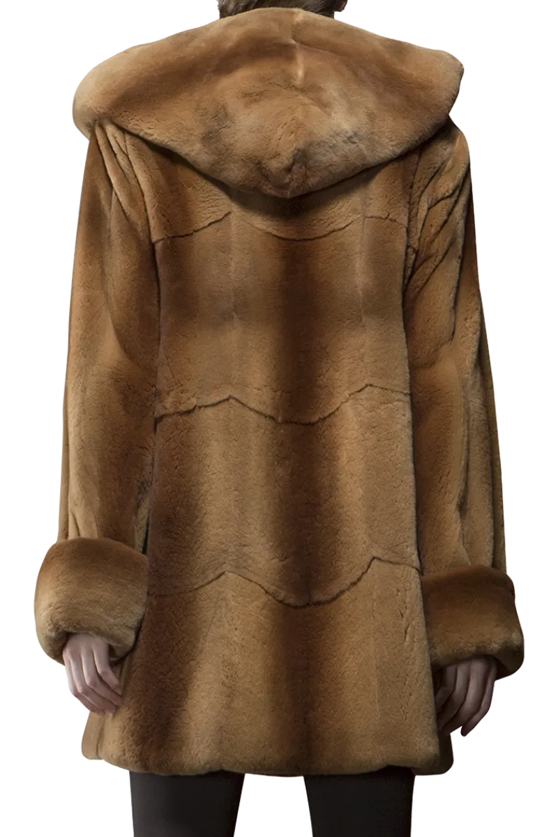 Sale Hooded Plucked Mink Fur Jacket Women Fur Jackets