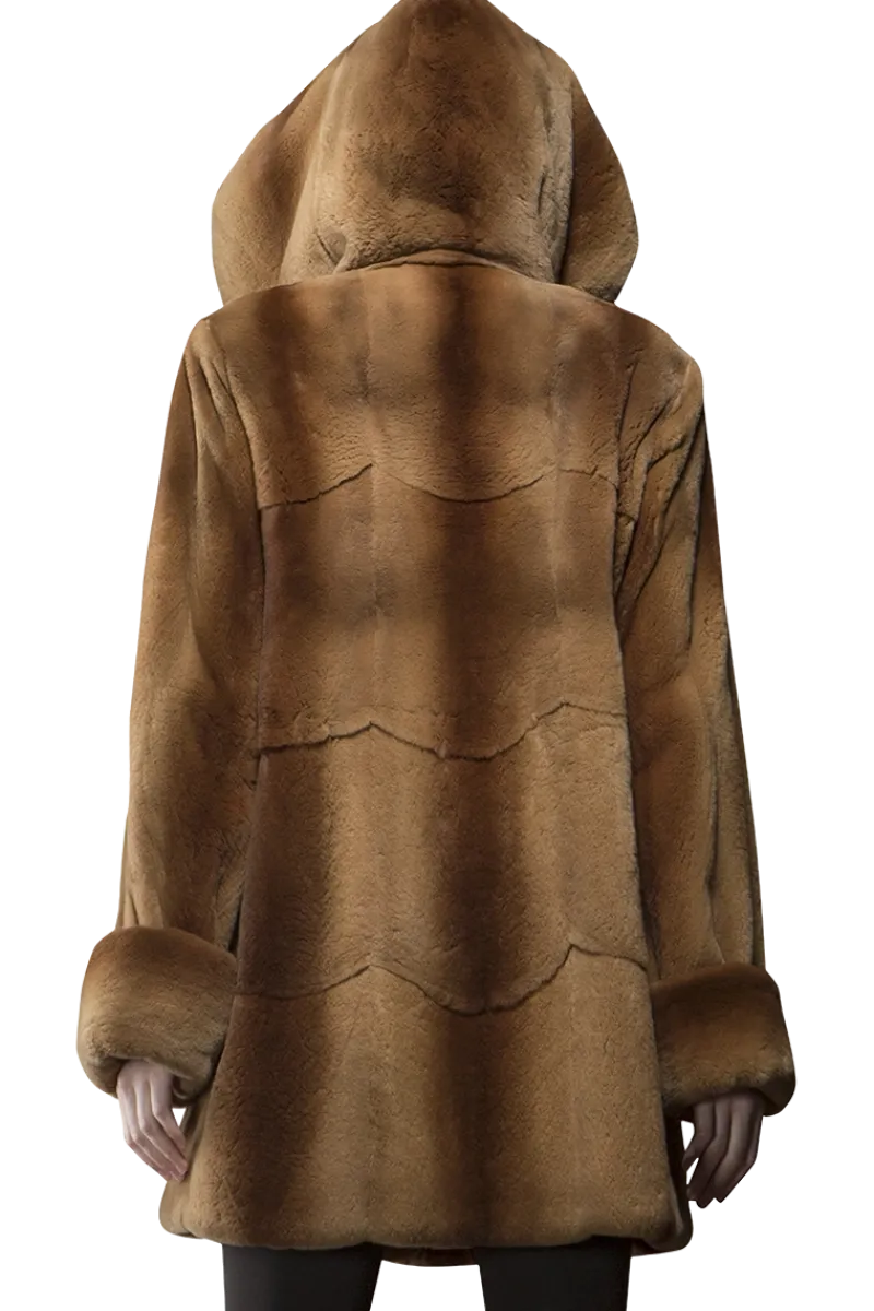 Sale Hooded Plucked Mink Fur Jacket Women Fur Jackets