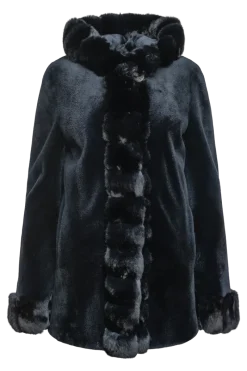 Outlet Hooded Reversible Sheared Mink and Chinchilla Fur Jacket Women Mink|Fur Jackets