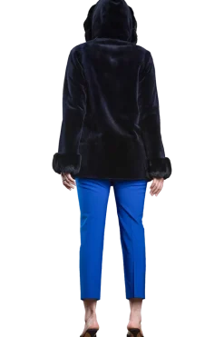 Outlet Hooded Reversible Sheared Mink and Chinchilla Fur Jacket Women Mink|Fur Jackets
