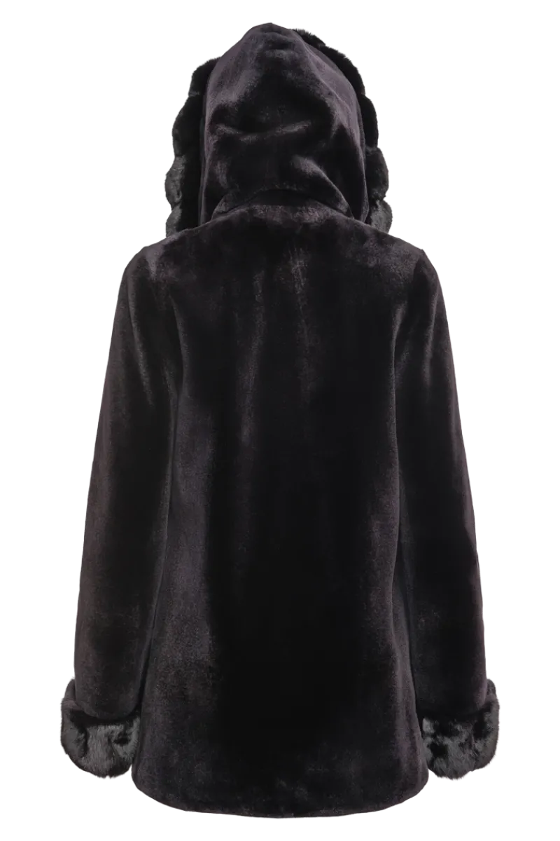 Outlet Hooded Reversible Sheared Mink and Chinchilla Fur Jacket Women Mink|Fur Jackets
