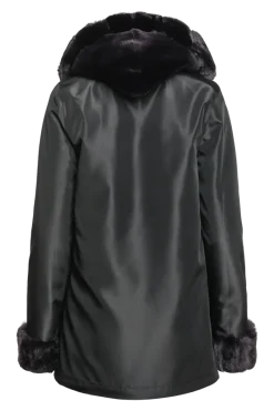 Outlet Hooded Reversible Sheared Mink and Chinchilla Fur Jacket Women Mink|Fur Jackets