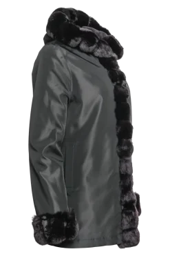 Outlet Hooded Reversible Sheared Mink and Chinchilla Fur Jacket Women Mink|Fur Jackets