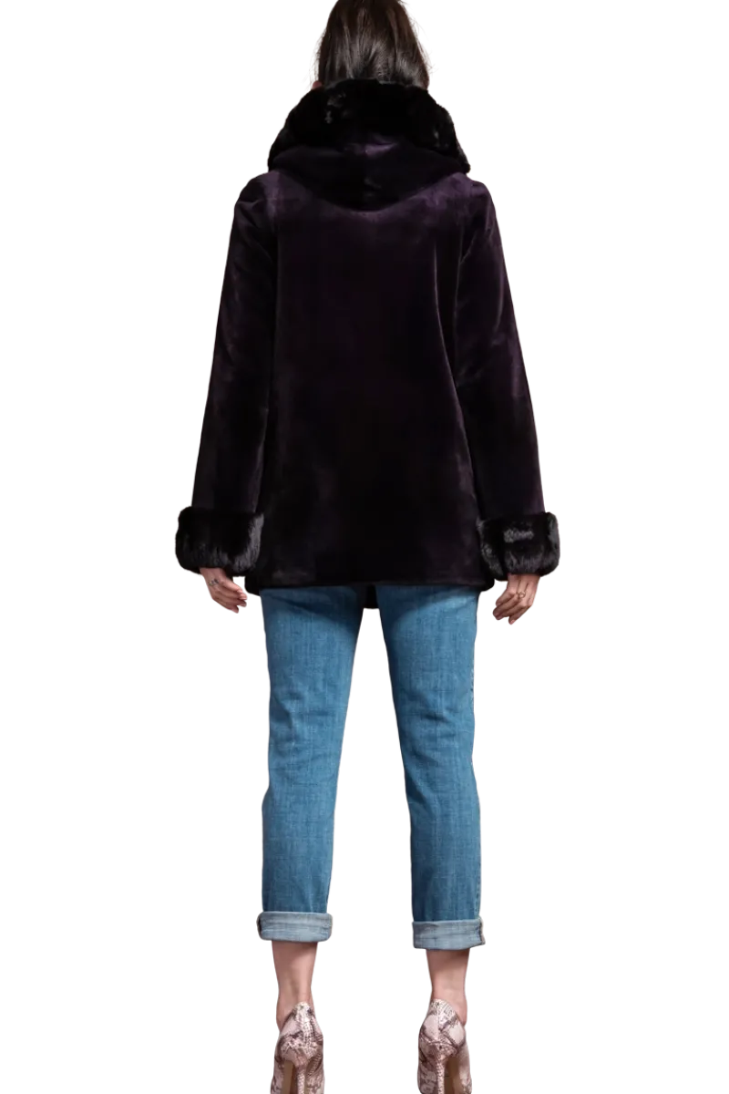 Outlet Hooded Reversible Sheared Mink and Chinchilla Fur Jacket Women Mink|Fur Jackets