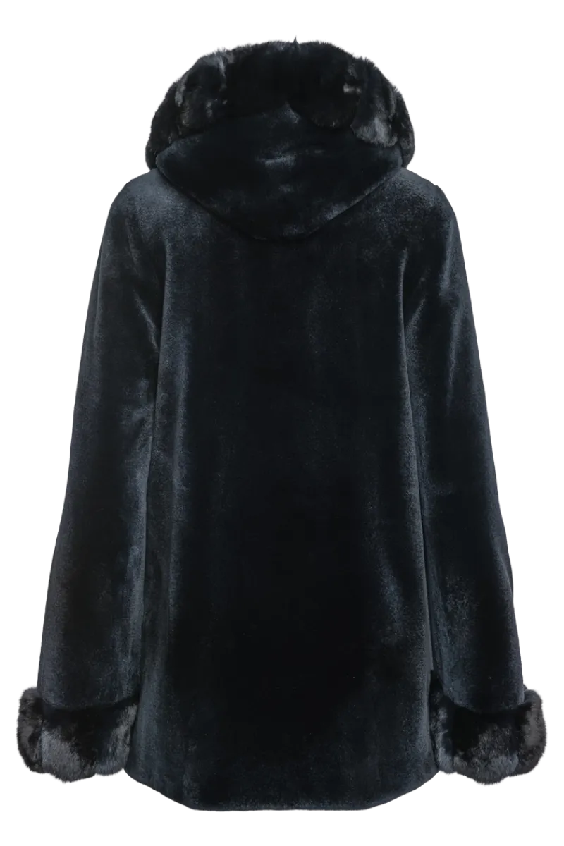 Outlet Hooded Reversible Sheared Mink and Chinchilla Fur Jacket Women Mink|Fur Jackets