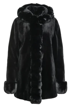 Outlet Hooded Reversible Sheared Mink and Chinchilla Fur Jacket Women Mink|Fur Jackets