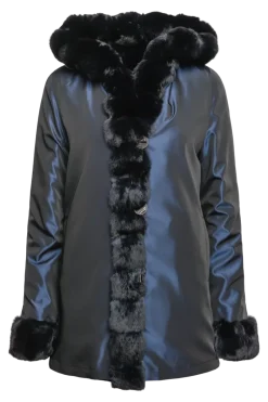 Outlet Hooded Reversible Sheared Mink and Chinchilla Fur Jacket Women Mink|Fur Jackets