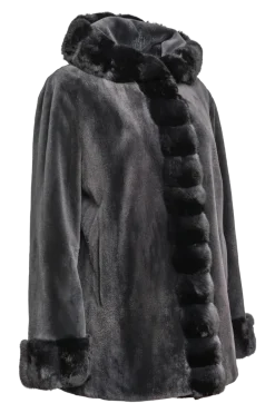 Outlet Hooded Reversible Sheared Mink and Chinchilla Fur Jacket Women Mink|Fur Jackets