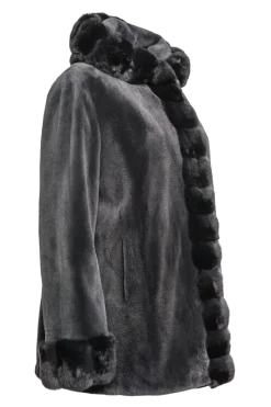Outlet Hooded Reversible Sheared Mink and Chinchilla Fur Jacket Women Mink|Fur Jackets