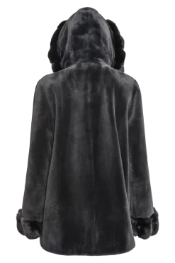 Outlet Hooded Reversible Sheared Mink and Chinchilla Fur Jacket Women Mink|Fur Jackets