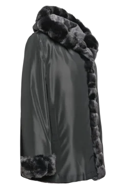Outlet Hooded Reversible Sheared Mink and Chinchilla Fur Jacket Women Mink|Fur Jackets