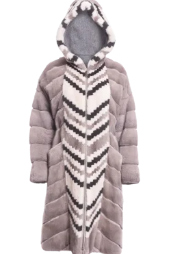Discount Hooded Reversible & Multi-Color Tuxedo Mink Fur Coat Women Mink|Fur Coats