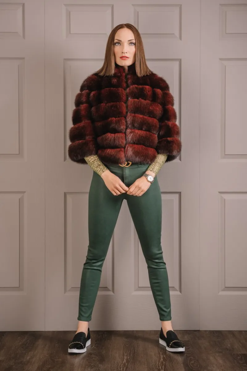 Online Horizontal Sable Fur Bolero Women Fur Jackets