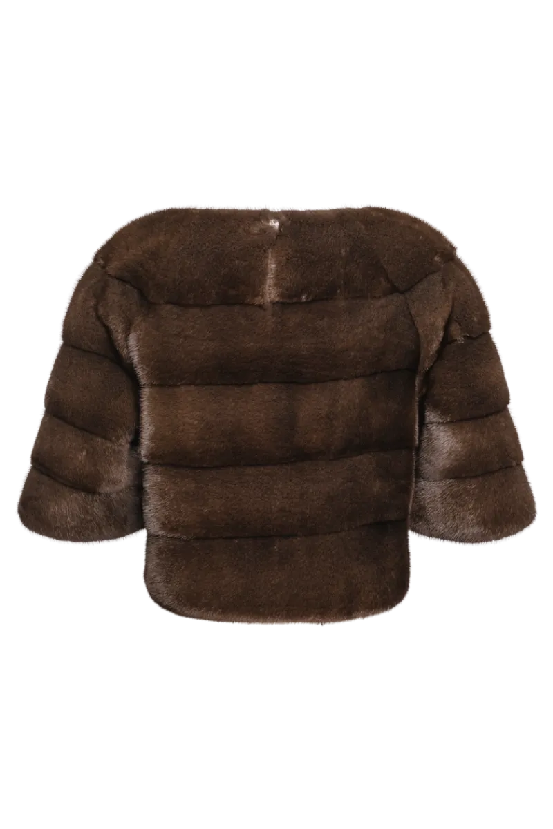 New Horizontal Solid Color Mink Fur Pull - Over - Side Zipper Women Fur Jackets|Mink