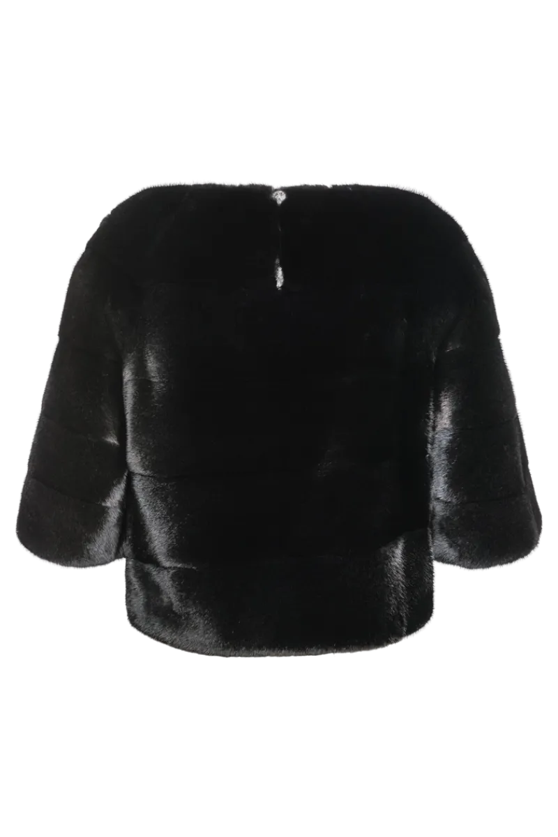 New Horizontal Solid Color Mink Fur Pull - Over - Side Zipper Women Fur Jackets|Mink