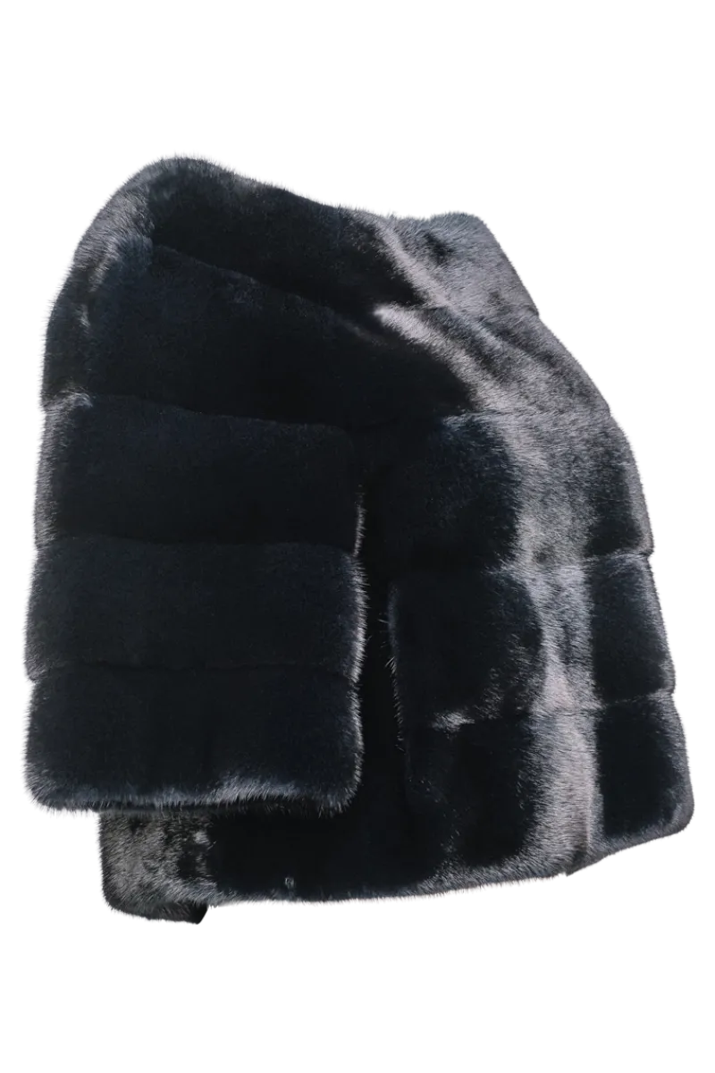 New Horizontal Solid Color Mink Fur Pull - Over - Side Zipper Women Fur Jackets|Mink