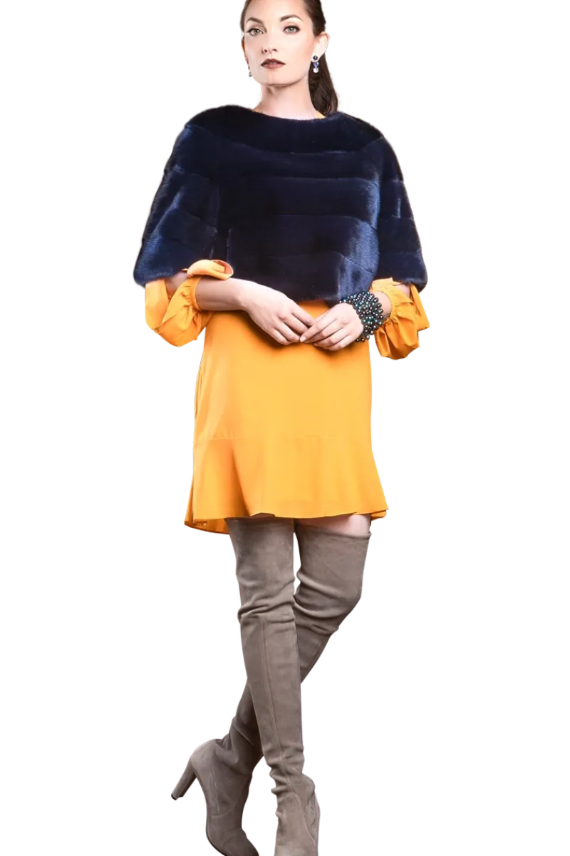 New Horizontal Solid Color Mink Fur Pull - Over - Side Zipper Women Fur Jackets|Mink