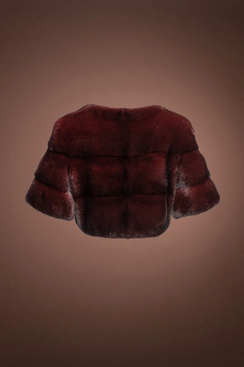 Outlet Horizontal Three Row Mink Fur Shrug Women Fur Jackets