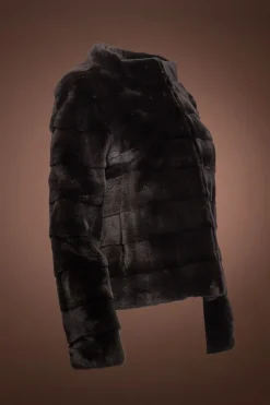 Best Horizontal Zip-Up Plucked Mink Fur Jacket Women Fur Jackets