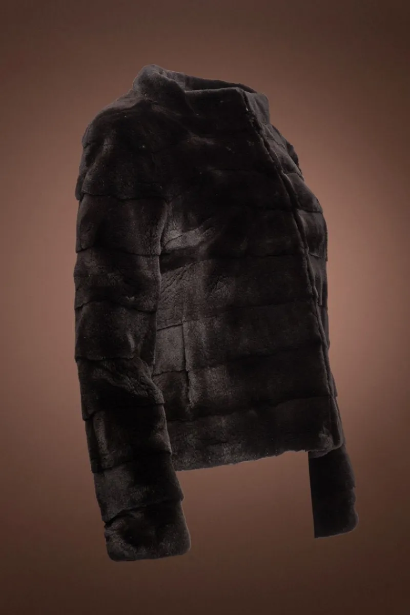 Best Horizontal Zip-Up Plucked Mink Fur Jacket Women Fur Jackets