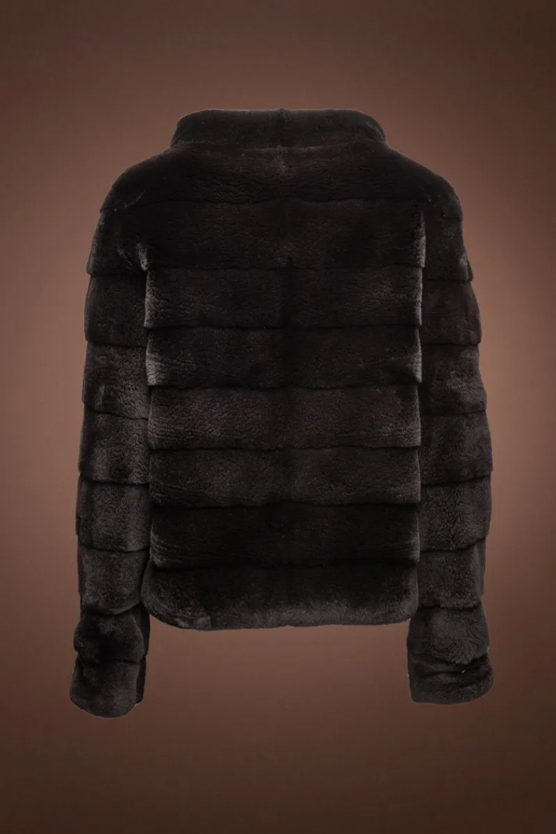Best Horizontal Zip-Up Plucked Mink Fur Jacket Women Fur Jackets