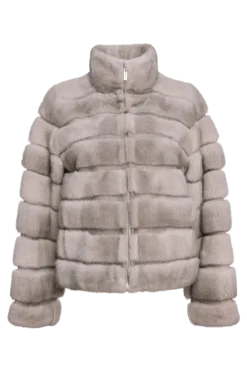 Best Horizontal Zip-Up Natural Mink Fur Jacket Women Fur Jackets