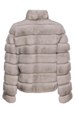 Best Horizontal Zip-Up Natural Mink Fur Jacket Women Fur Jackets