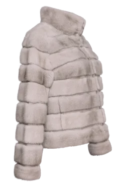 Best Horizontal Zip-Up Natural Mink Fur Jacket Women Fur Jackets