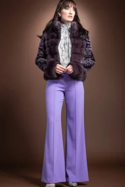 Clearance Horizontal Zip Up Sable and Karakul Fur Jacket Women Fur Jackets