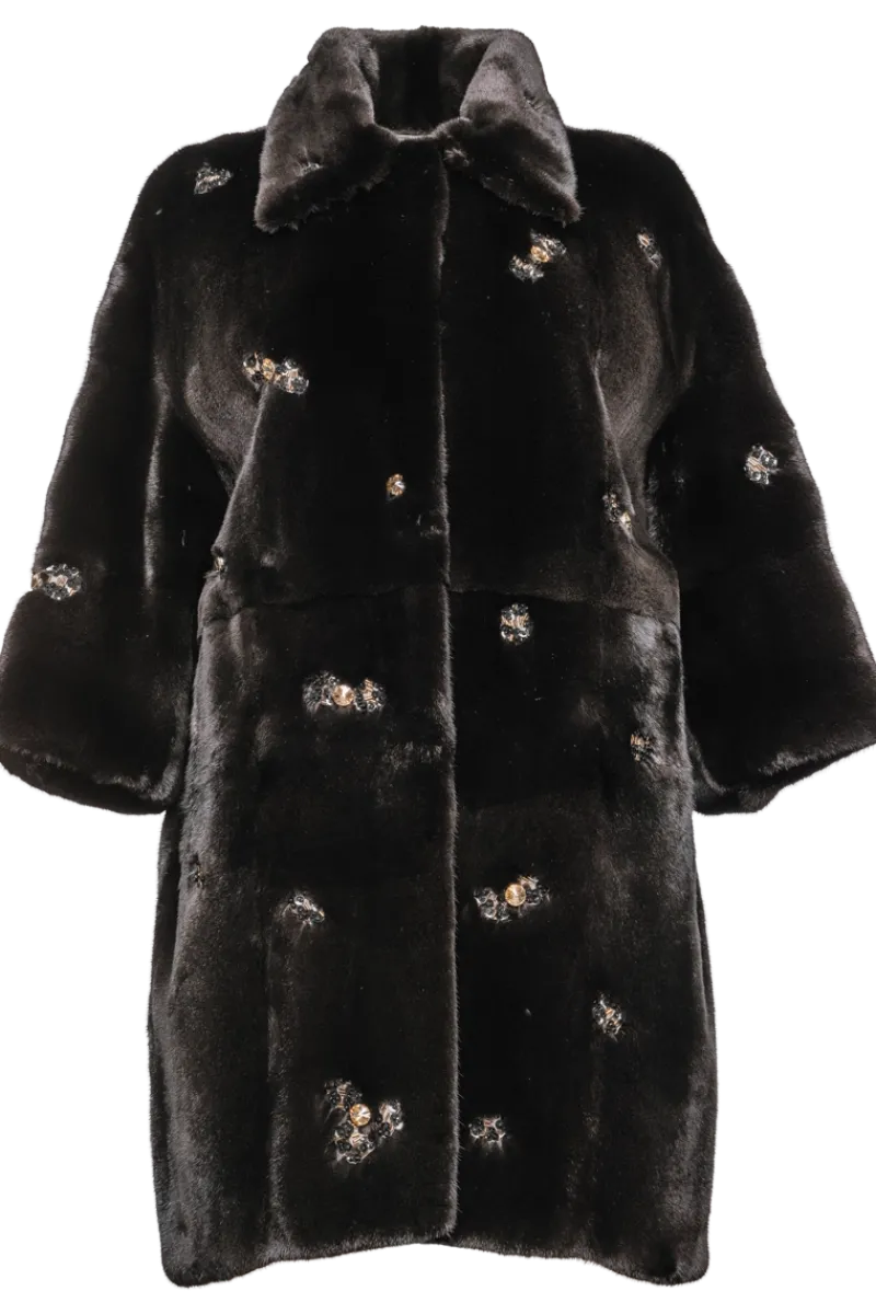 Outlet Jeweled Mink Fur Coat Women Mink|Fur Coats