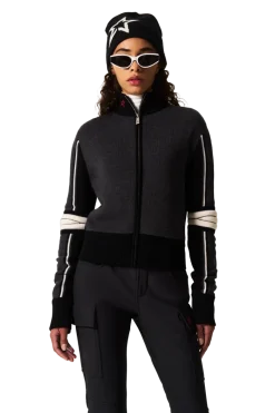Sale JG Zip Through Knit Sweater Women Ski Layers