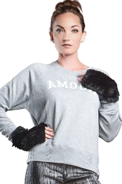 Best Knitted Fingerless Rex Rabbit Fur Gloves Women Gloves|Rex Rabbit