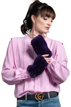 Best Knitted Fingerless Rex Rabbit Fur Gloves Women Gloves|Rex Rabbit