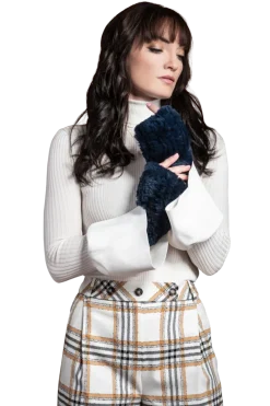 Best Knitted Fingerless Rex Rabbit Fur Gloves Women Gloves|Rex Rabbit