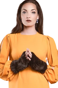 Best Knitted Fingerless Rex Rabbit Fur Gloves Women Gloves|Rex Rabbit