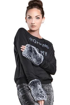 Best Knitted Fingerless Rex Rabbit Fur Gloves Women Gloves|Rex Rabbit