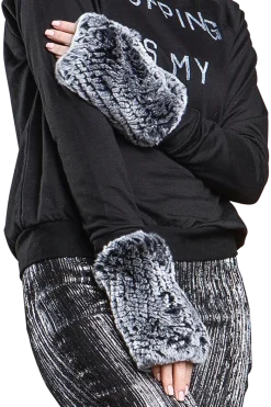 Best Knitted Fingerless Rex Rabbit Fur Gloves Women Gloves|Rex Rabbit