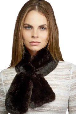 Best Knitted Rex Rabbit Pull-Though Scarves-Flower Detail Women Scarves|Rex Rabbit