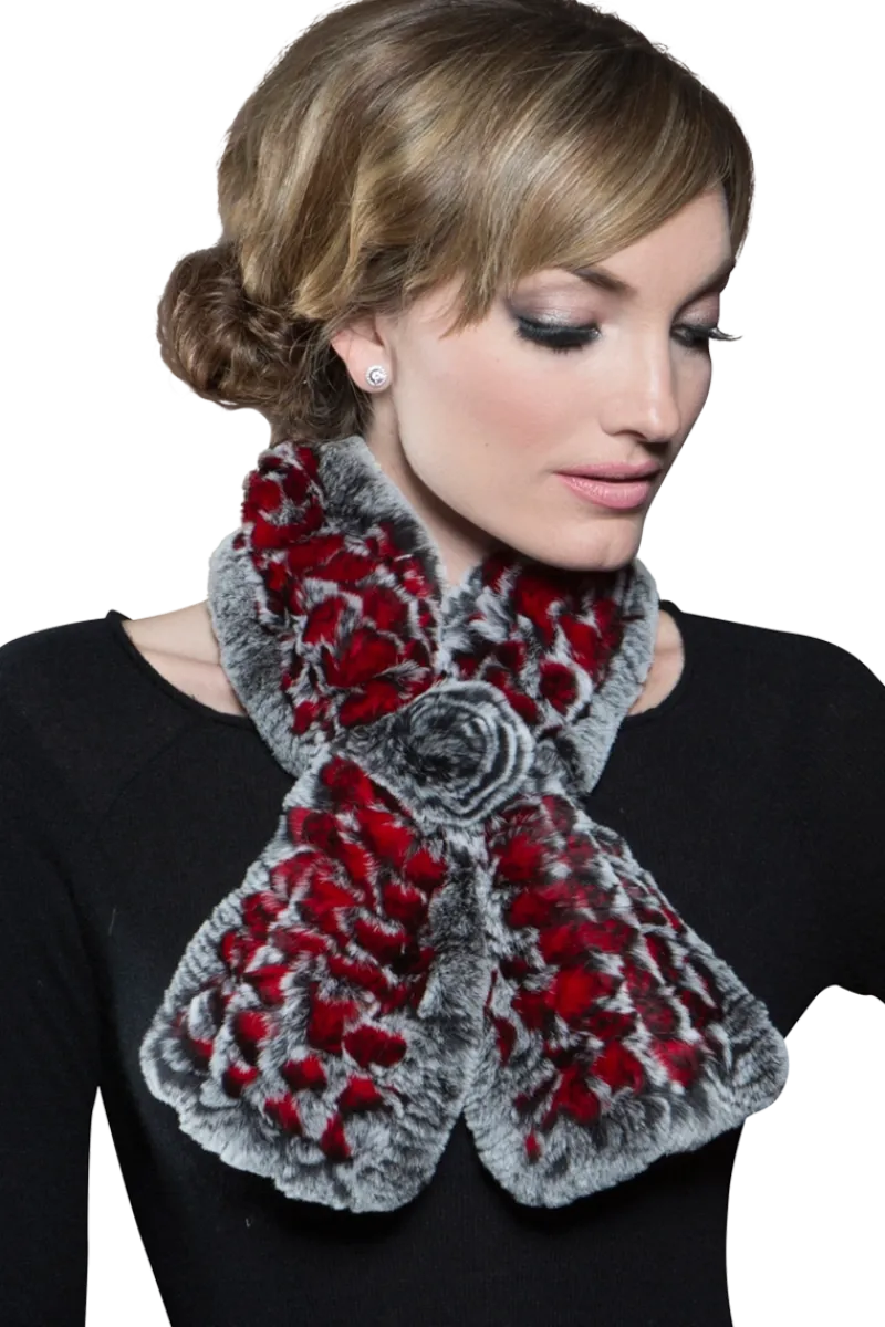Best Knitted Rex Rabbit Pull-Though Scarves-Flower Detail Women Scarves|Rex Rabbit