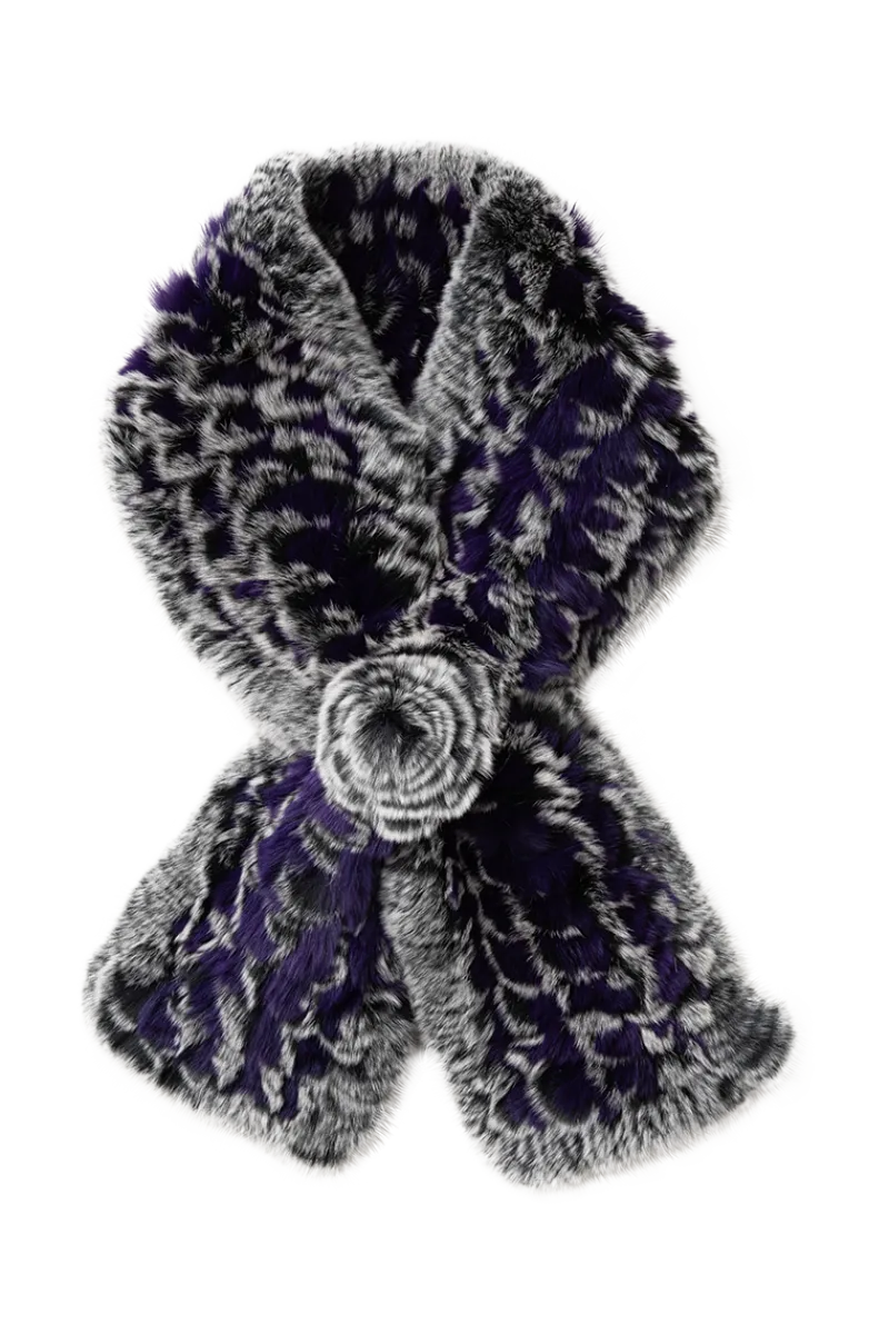 Best Knitted Rex Rabbit Pull-Though Scarves-Flower Detail Women Scarves|Rex Rabbit