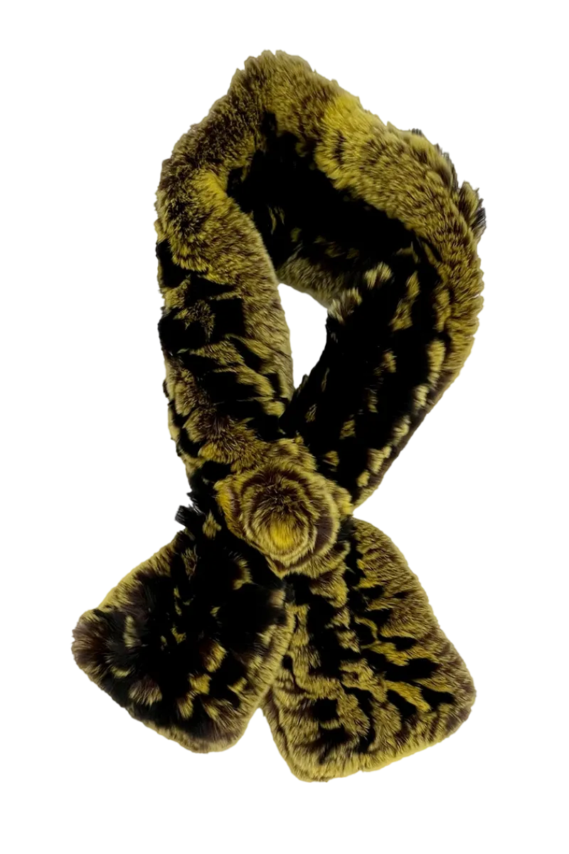 Best Knitted Rex Rabbit Pull-Though Scarves-Flower Detail Women Scarves|Rex Rabbit