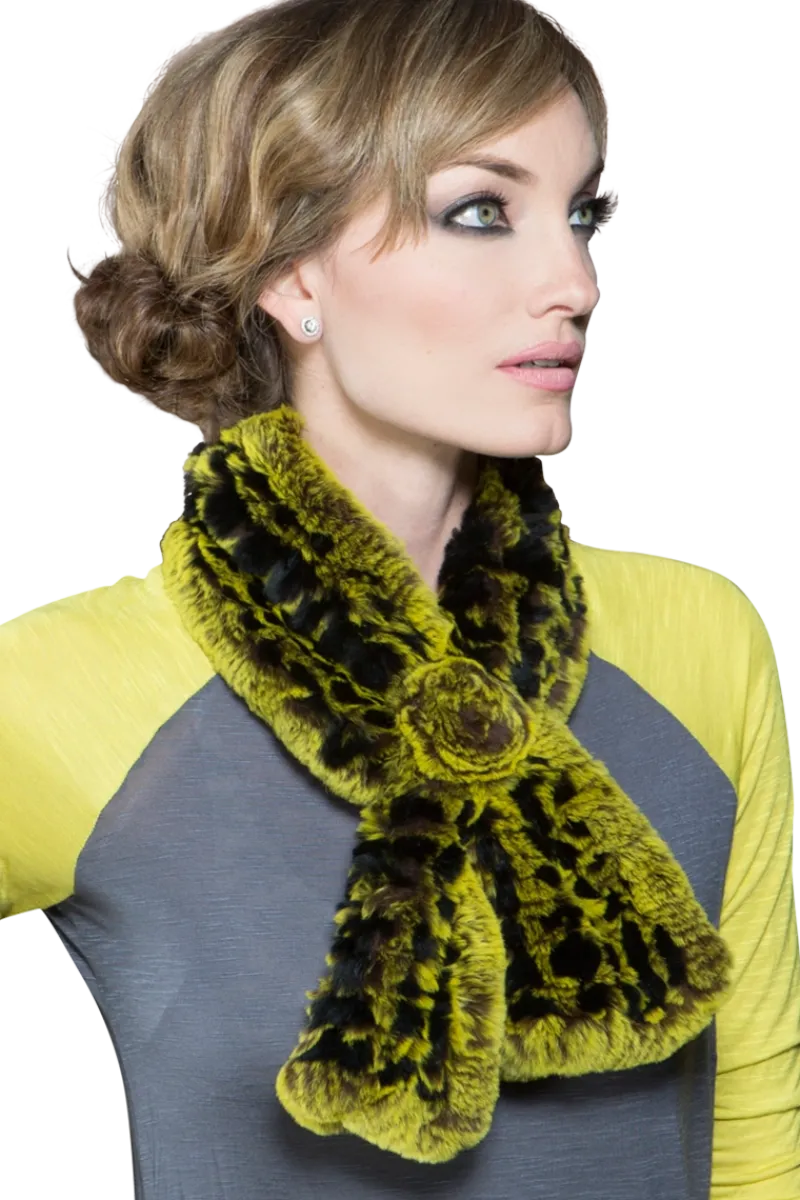 Best Knitted Rex Rabbit Pull-Though Scarves-Flower Detail Women Scarves|Rex Rabbit