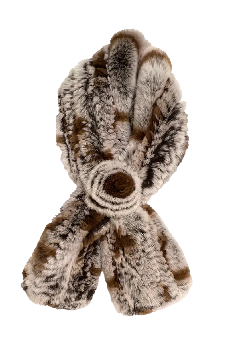 Best Knitted Rex Rabbit Pull-Though Scarves-Flower Detail Women Scarves|Rex Rabbit