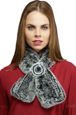 Best Knitted Rex Rabbit Pull-Though Scarves-Flower Detail Women Scarves|Rex Rabbit