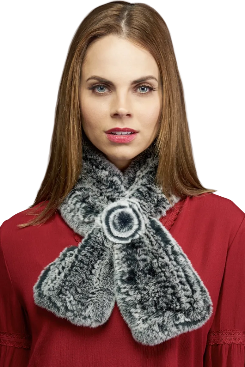 Best Knitted Rex Rabbit Pull-Though Scarves-Flower Detail Women Scarves|Rex Rabbit