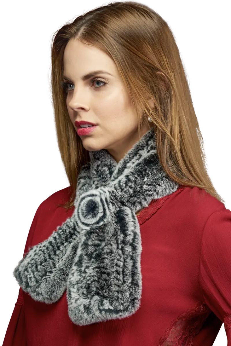 Best Knitted Rex Rabbit Pull-Though Scarves-Flower Detail Women Scarves|Rex Rabbit