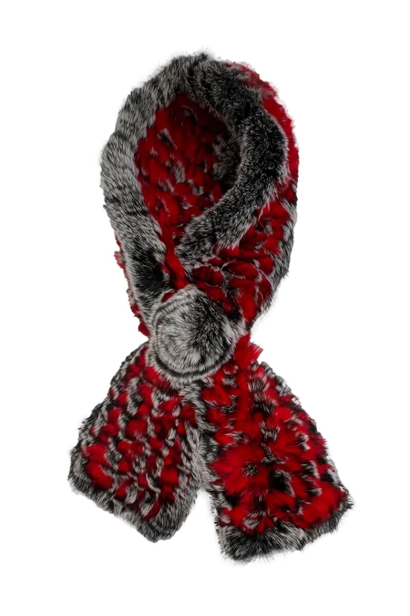 Best Knitted Rex Rabbit Pull-Though Scarves-Flower Detail Women Scarves|Rex Rabbit