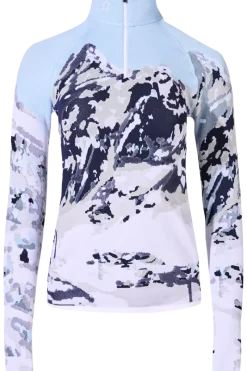 Print 1/4-Zip Base Layer Top Women Ski Layers
