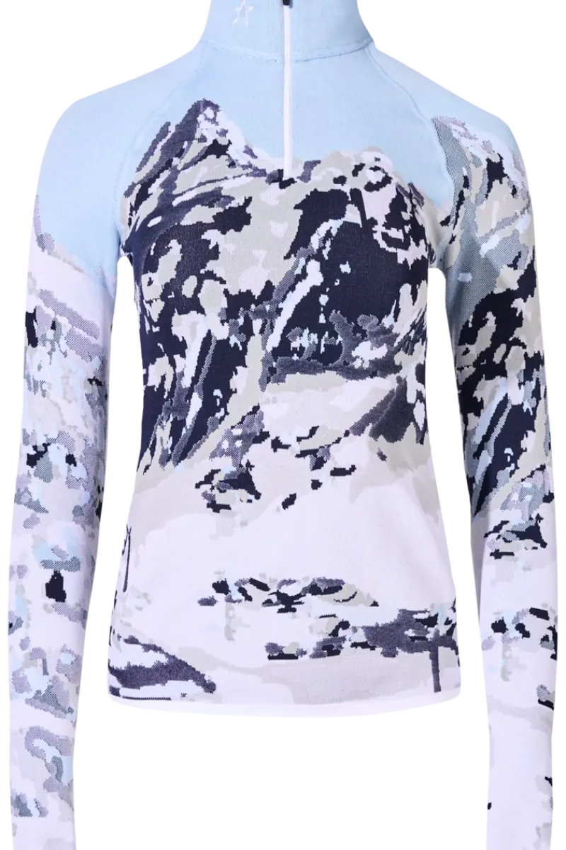 Print 1/4-Zip Base Layer Top Women Ski Layers